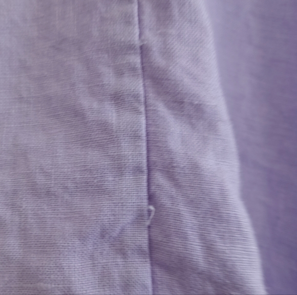 Ralph Lauren Lavender Linen Tunic Dress Purple Button Down Cap Sleeve Pockets 12 - Picture 8 of 15